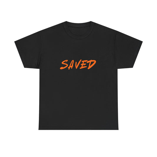 Christian T-shirt, Religious Gift, Simple Tee, Inspirational Shirt, Saved Unisex Heavy Cotton Tee,