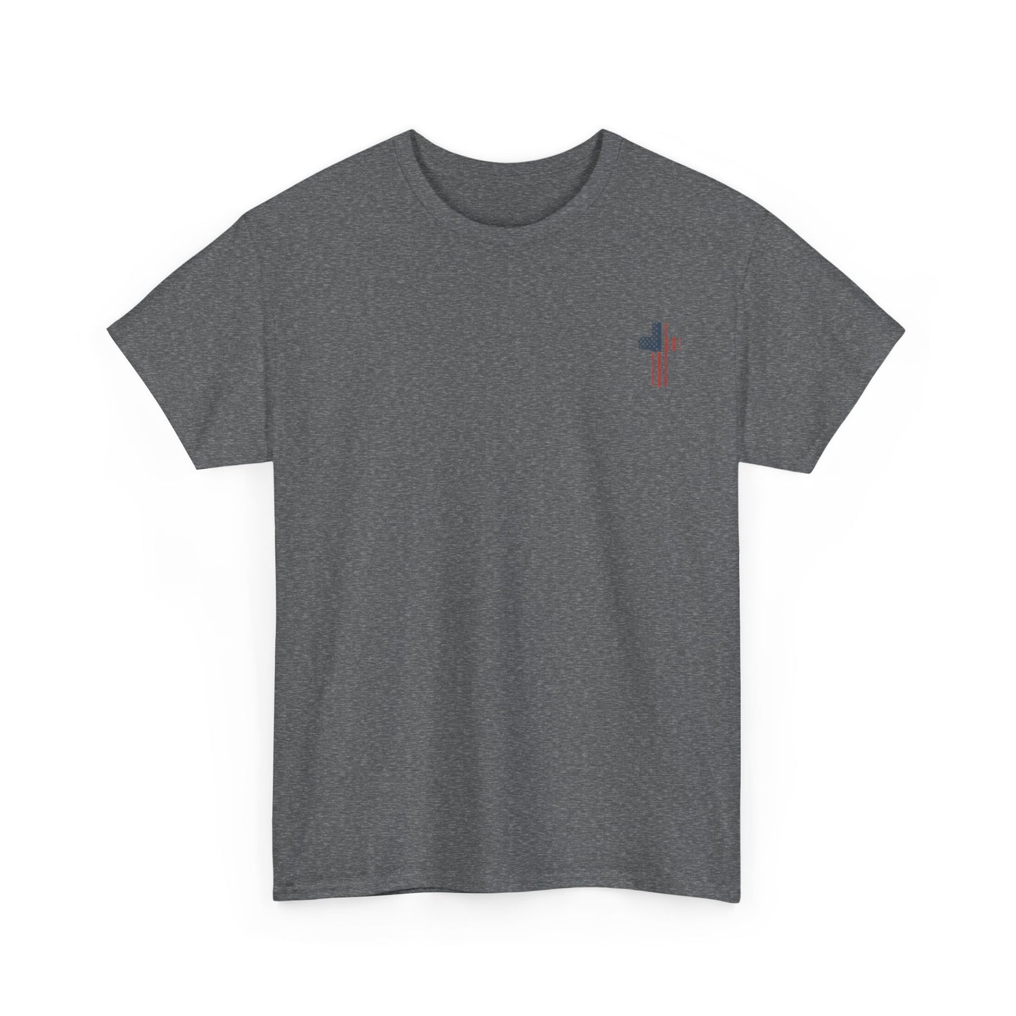 American Flag Cross Unisex Heavy Cotton Tee, Patriotic Shirt, Family Gift, Country T-shirt, Independence Day Clothing