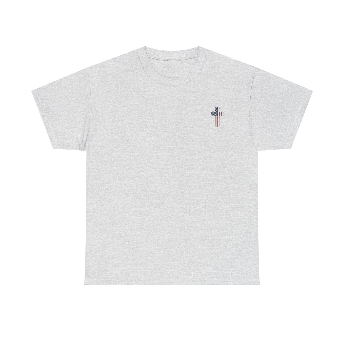 American Flag Cross Unisex Heavy Cotton Tee, Patriotic Shirt, Family Gift, Country T-shirt, Independence Day Clothing