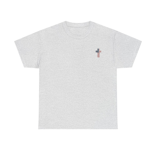 American Flag Cross Unisex Heavy Cotton Tee, Patriotic Shirt, Family Gift, Country T-shirt, Independence Day Clothing