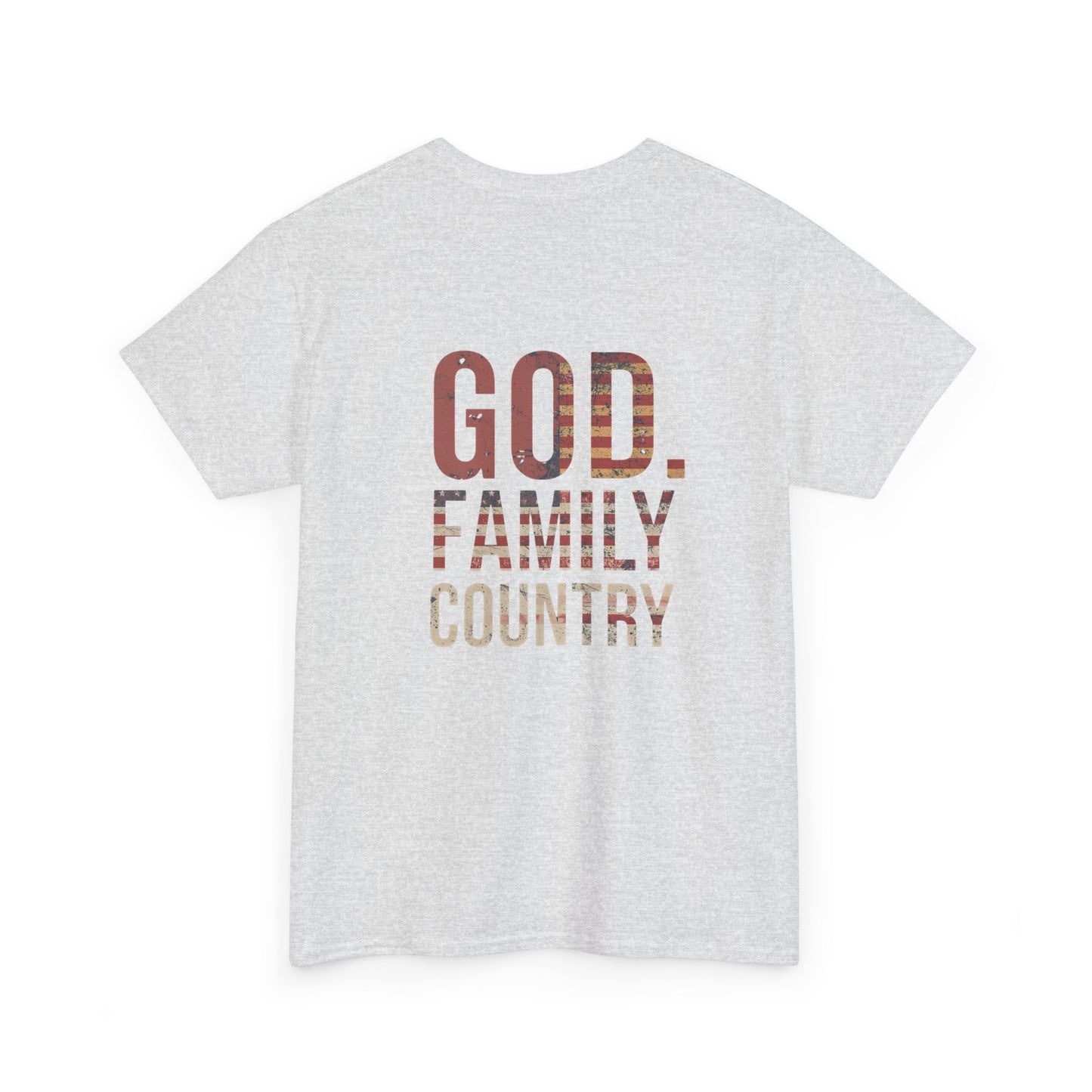 American Flag Cross Unisex Heavy Cotton Tee, Patriotic Shirt, Family Gift, Country T-shirt, Independence Day Clothing